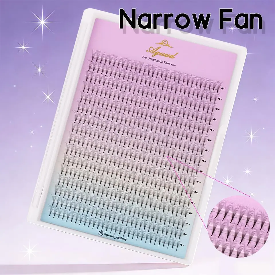 AGUUD Pointy Base Narrow Fan Premade Volume Fans Eyelash Extensions 4D 5D 6D 7D 8D Cashmere Slim Thin Stem XL Tray False Eyelash 2026 New