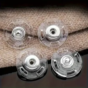 10Pairs Large Clear Coat Invisible Snaps Buttons - Subtle Sew-In Round Clasps for Jackets and Outerwear - Easy to Use, Durable, and Versatile Fasteners for Crafting and DIY Projects