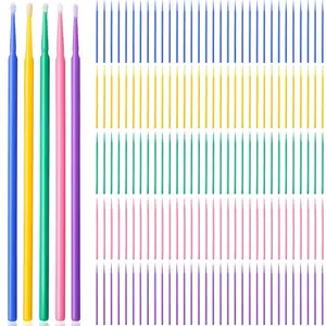 Disposable Pointed Tip Micro Cleaning Swabs Applicator Brushes Multi Colored 3 Sizes 500 Pcs for Sewing Machine Paint and Lab Cleaning