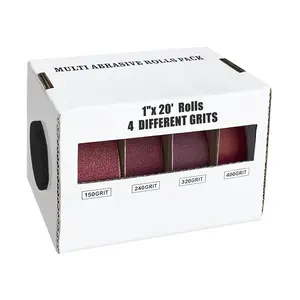 4 count Emery Cloth Roll, Sand Paper Assortment Pack Sandpaper 4 Grits Assorted for  Metal Sanding, Wet Dry Sandpaper 150/240/320/400 Grit