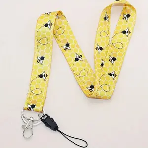 Little Bee Yellow Lanyard for Keys - Cute Accessory