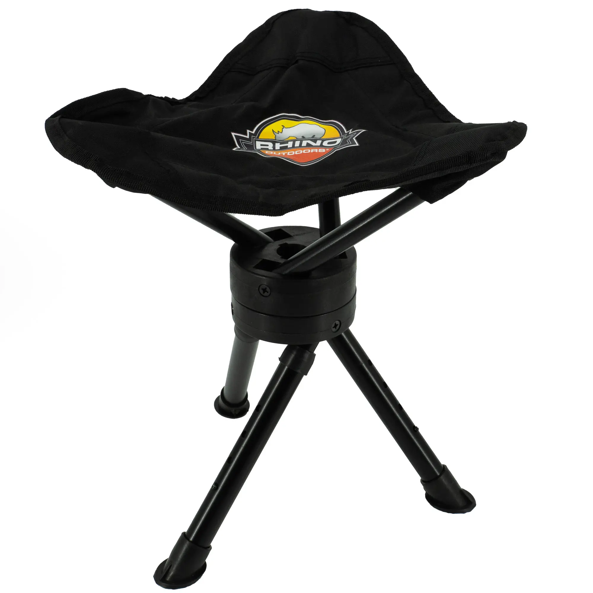 Rhino Hunting Swivel Stool with Adjustable Legs - Black