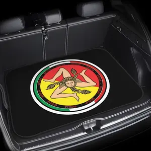 1pc BIIHUDU Sicily Trinacria Car Trunk Mat, National Pride Display, Good Things, I Often Say. Don't Worry, You'll Be in a Hurry for a While. Fine Water Flows Through, Car Mats