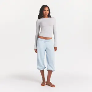 COTTON JERSEY LONG SLEEVE T-SHIRT | LIGHT HEATHER GREY
