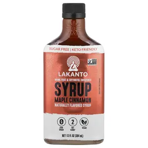 Lakanto Monk Fruit & Erythritol Sweetened Syrup, Maple Cinnamon, 13 fl oz (384 ml)
