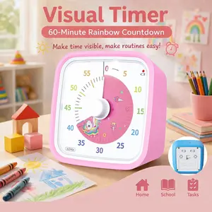 60-Minute Countdown Timer with Case, Digital Timer for Kids and Adults, Silent Low Battery Alert, Kitchen, Cooking, Study, Classroom, Meeting Timer
