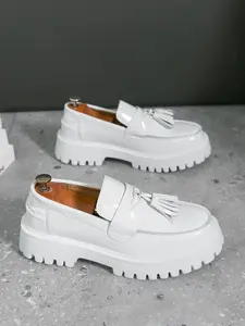 Men's New Light Bottom Low-Top Leather Shoes, Fashionable Tassel Slip On Loafers for Parties, Stylish Casual Footwear for Men