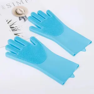 Multifunctional Silicone Dishwashing Gloves - Reusable for Kitchens, Bathrooms and Patios | Durable, Hygienic and Non-slip Design Dishwashing Gloves with Cleaning Bristles, Chef Gloves for Dishwashing