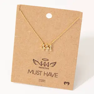 Pave 444 Angel Number Pendant Necklace