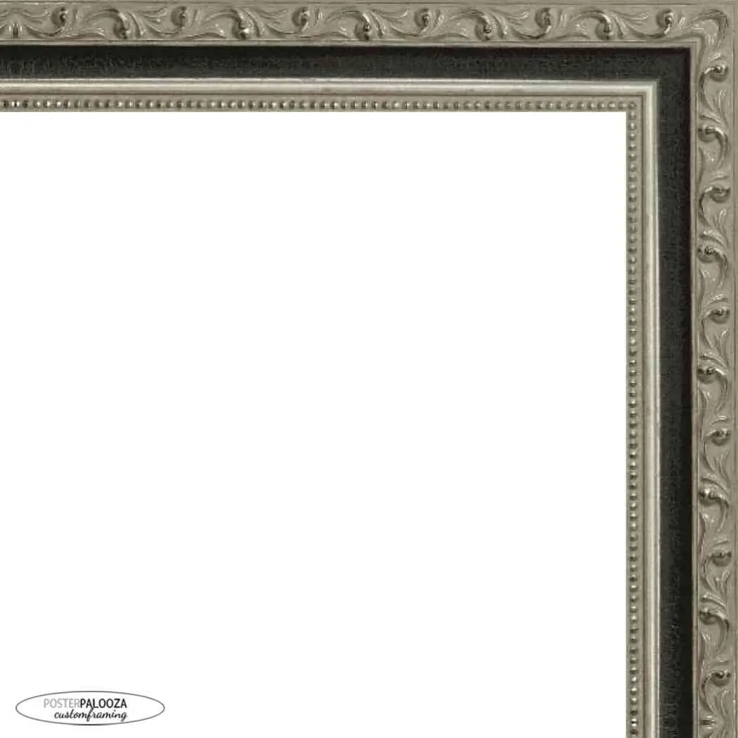 10x15 Sculpted Silver Picture Frame - UV Acrylic, Foam Board Backing, Hanging Hardware