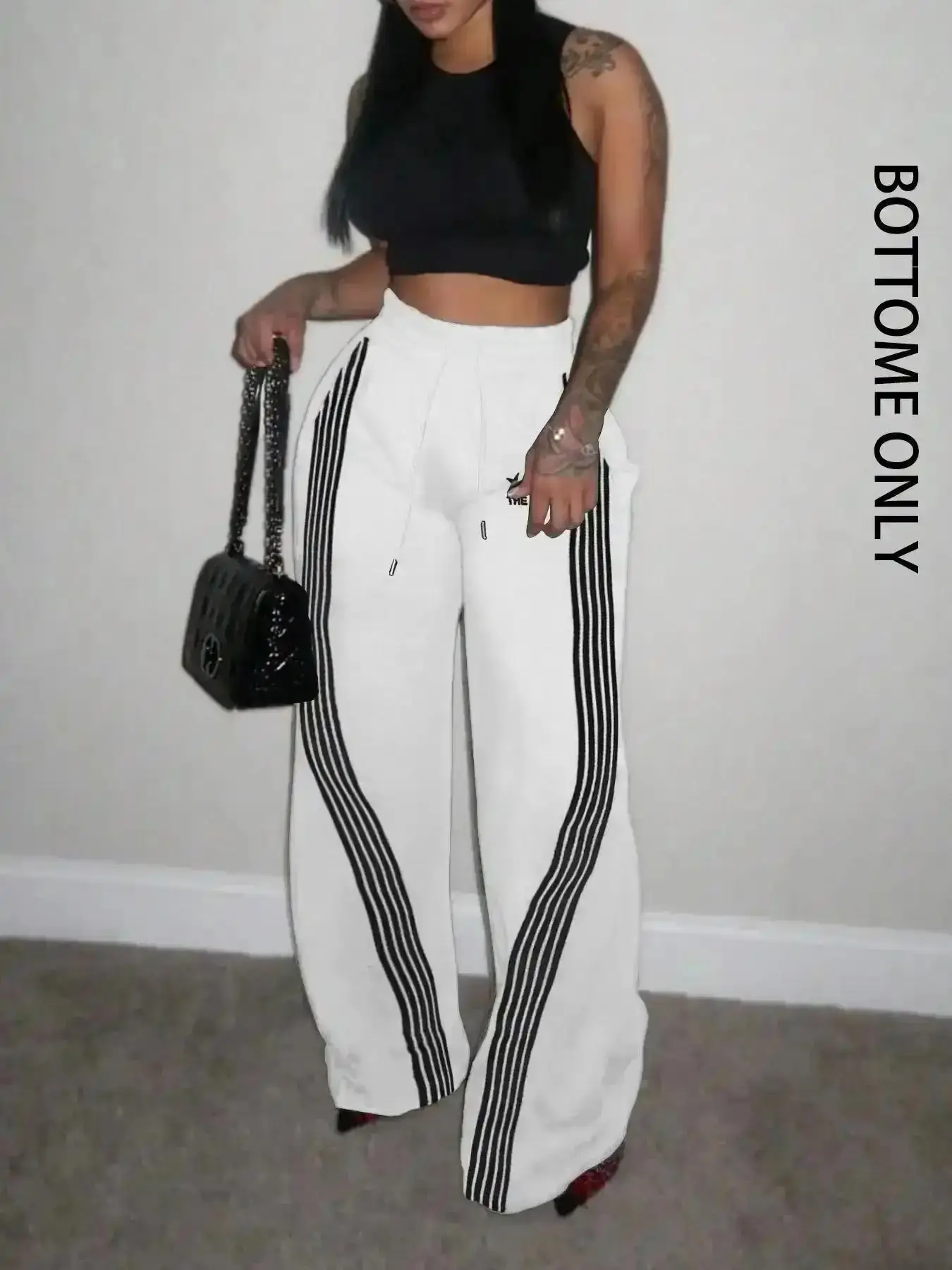 Women's Colorblock Striped Print Drawstring Waist Sweatpants, Comfy, Casual Pocket Pants for Daily Wear, Ladies Bottoms for All Seasons, Casual Streetwear Pants Fashion Trendy Quality Flowy Lightweight, Breathable