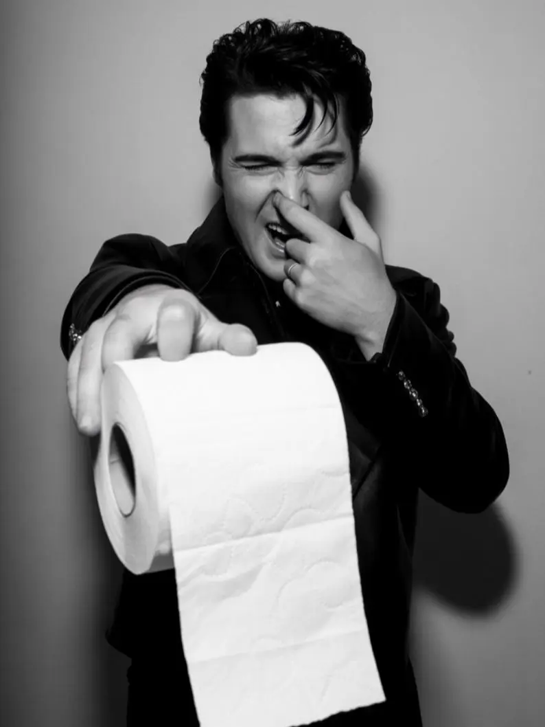 Elvis Presley Bathroom Wall Art Print - Black And White Elvis Poster - Funny Bathroom Decor - Rock And Roll Legend - Gift For Music Fan