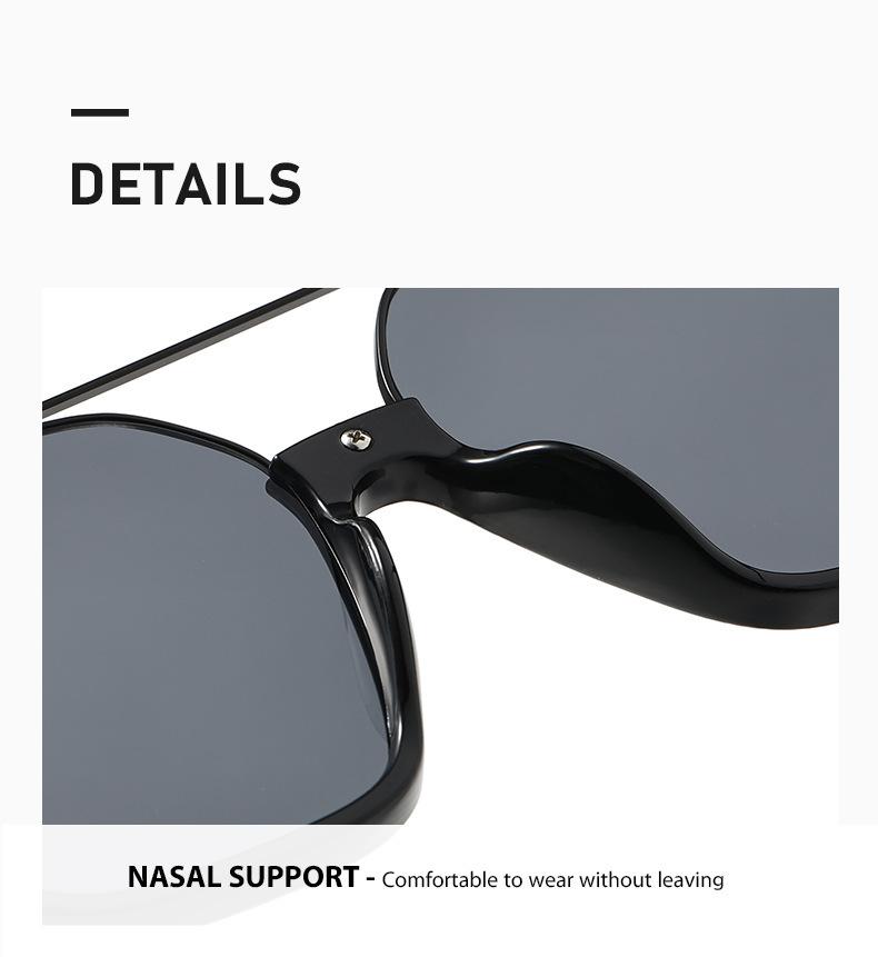 Women's Vintage Square Aviator Sunglasses - Thin Metal Temple, Soft Pink Tint Lens, Trendy Casual Eyewear