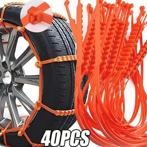 20/40pcs Car Tire Anti-Slip Chains, Winter Snow Chain Cable, Emergency Non-Destructive Snow Chain for Suv, Truck, Ev