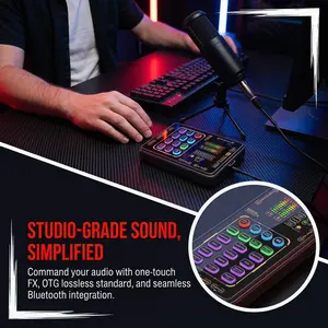 X55 Pro Mini Voice Changer Sound Card Portable Audio Interface Recording Mixer for Live Stream Gaming