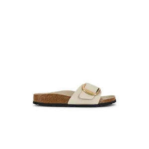 BIRKENSTOCK Madrid Big Buckle High Shine Sandal in Oyster BIRKENSTOCK Madrid Big Buckle High Shine Sandal in Oyster
