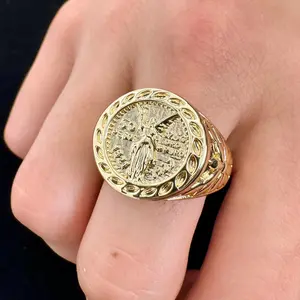 50 Pesos Centenario Ring 14k Gold Plated Mexican Coin Ring Oro Laminado