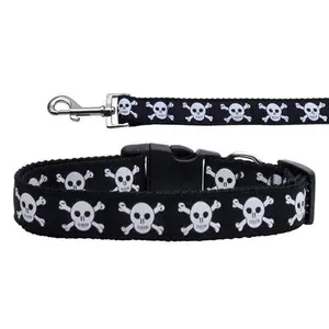 Pet Dog & Cat Nylon Collar or Leash, "Skulls"