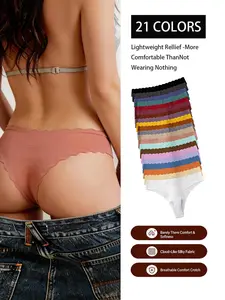 21 Pcs Seamless Thong Set for Women, Invisible Ice Silk Sexy G String Bikini Underwear, Comfortable and Stylish Lingerie Collection