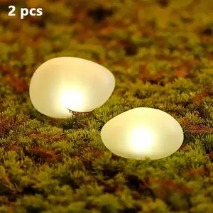 Solar Pebble Light with 4 LED, Multi-Color Decorative Garden Lamp, Easy Installation, Indoor Outdoor Use, Ideal for Patio, Pathway, Mountain Wedding, Solar Garden Lights, Outdoor Waterproof Lights