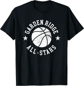 Garden Ridge Vintage All-Stars Retro 80s Basketball T-Shirt - Parisbus Shop L3IB0D8F8G69F
