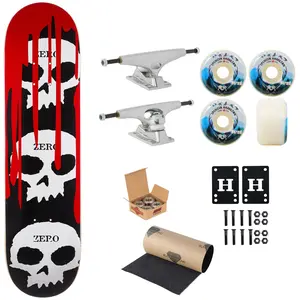 Zero Skateboard 3 Skulls with Blood 8.25" Krux, Independent, Satori Premium Kit