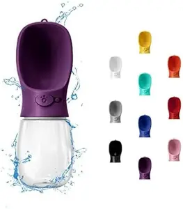 NEW  Portable Dog Water Bottle, 12 OZ, Leak Proof Puppy Water Dispenser with Drinking Feeder for Pets Outdoor Walking, Hiking, Travel, Food Grade Plastic