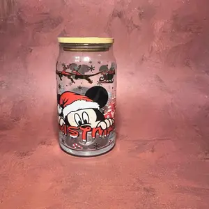 Mouse Christmas glass cup