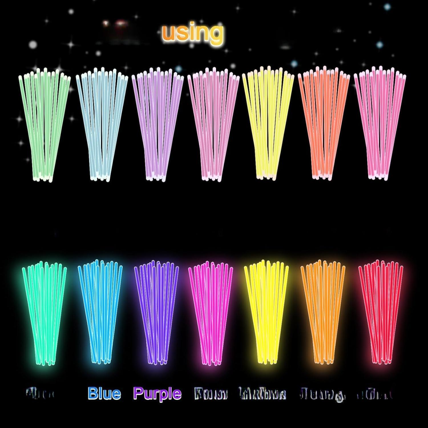 Glow Sticks Bulk Party Pack- Ultra Bright 50pk Glow in the Dark Party Favors, Glow Decorations, Neon Party Glow Necklaces and Glow Bracelets with Connectors