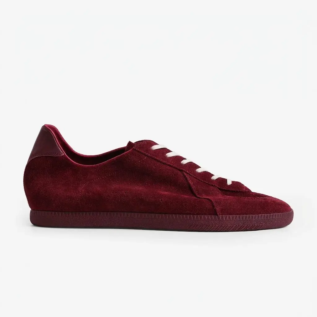 Women's Premium Red Suede Sneaker-Trainer PN15222RED20B - Limited Edition (35-39), Artisanal Charms, Padded Comfort, Iconic Outsole Sports Shoes Running