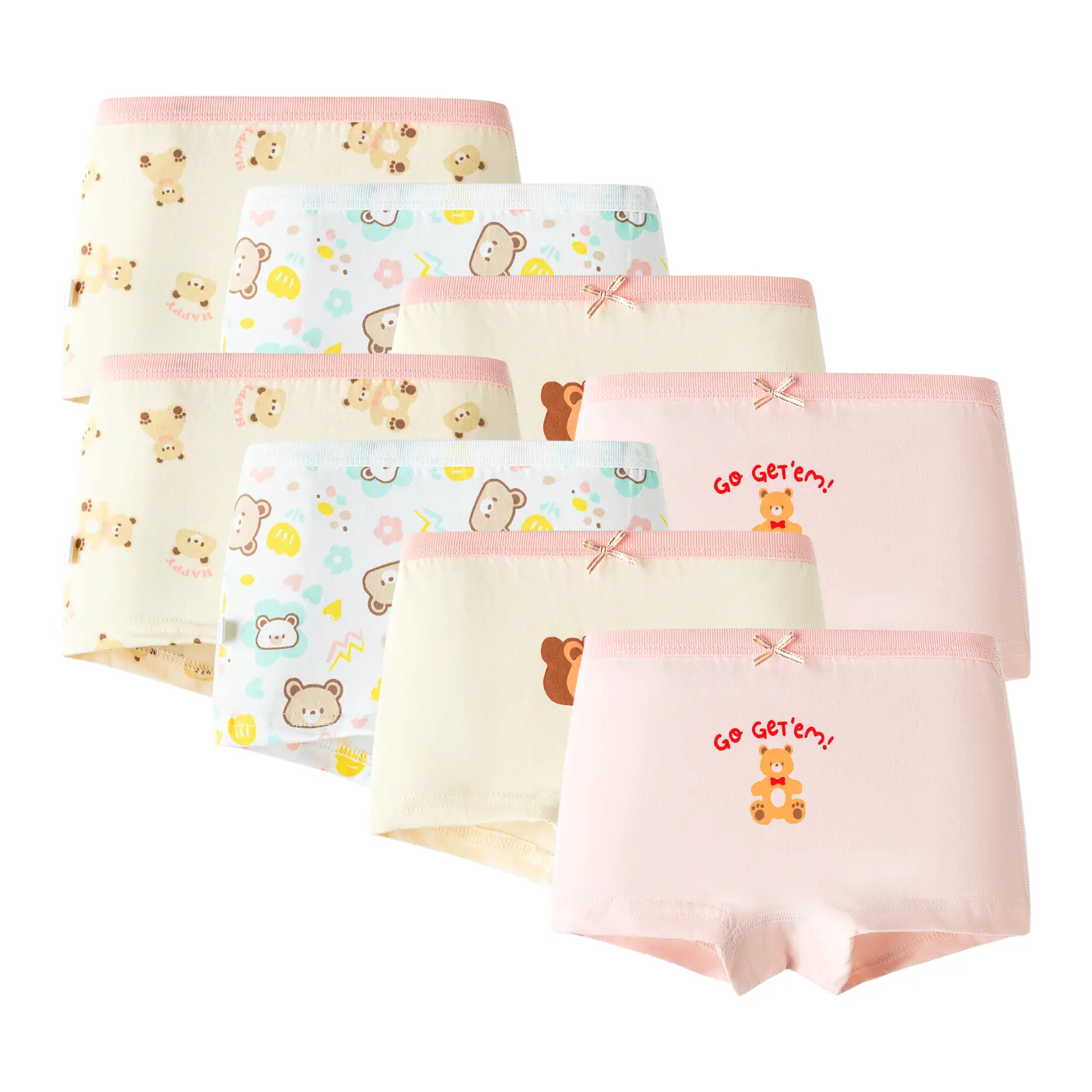 MIANZHI Girls' 8-Pack Cotton Boxer Briefs, Soft Breathable Plain Underwear with Soft Waistband for All-Season Daily Wear, Ages 2-10 Years, Cotton Underwear, All Seasons, 5 - 6 Years, Boxers, Elastic, Machine Washable, High, Easy To Clean,back to school