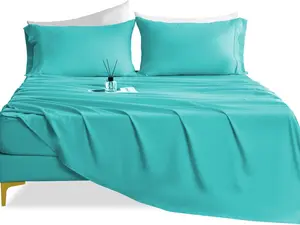 California King Size Sheet Set - Luxury 4 Piece Breathable Soft Sheets, 16" Deep Pocket Wrinkle Free Cooling Bedding Sheet and Pillowcase Set