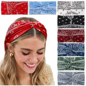 Boho Headbands for Women Bandana Fashion Womens Headbands Non Slip Elastic Wide Turban  Wrap