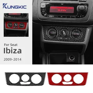 Real Soft Carbon Fiber Sticker For Seat Ibiza 6j 2009 2010 2011 2012 2013 2014 LHD RHD Car Central Control AC Frame Panel Trim