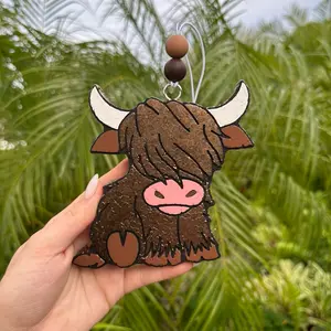 Highland Cow Sitting  Car Freshie