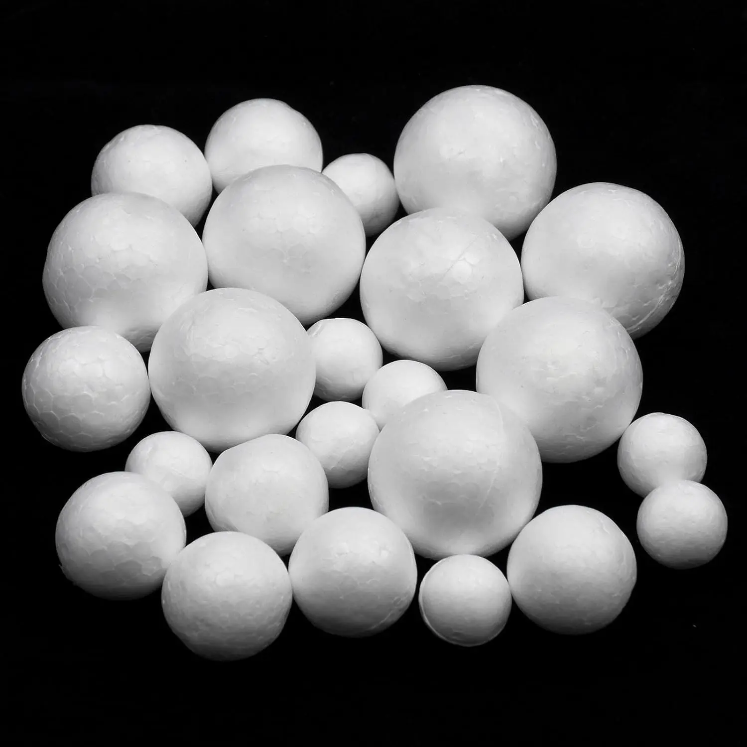 24pcs Foam Balls - 3 Sizes, 8x1.6in White Polystyrene Easy-to-Decorate Versatile Craft Material, DIY Art Supplies for Party Decor, School Projects (Toys & Hobbies, Sports & Outdoor Play, Sports Toys)