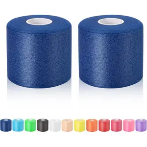 Pre Wrap Athletic Tape 2 Pack, 2.76 Inch x 30 Yards Athletic Tape Sports Prewrap, Foam Underwrap for Ankle Wrist Knee Elbow Hair Soccer, Dark Blue-USA