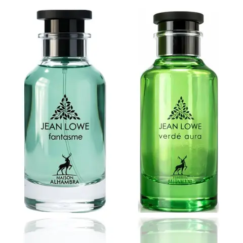 Lattafa Pre-Packed 2-Piece Unisex Fragrance Bundle - Verde Aura Jean Lowe, Fantasme Jean Lowe Aromatic Floral Lemon-Lime Duo Fragrance for Women, Aromatic Unisex Fragrance, Duo Unisex Fragrance