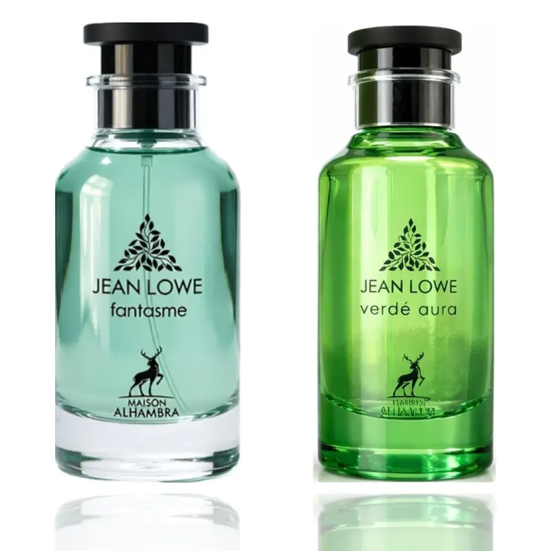 Lattafa Pre-Packed 2-Piece Unisex Fragrance Bundle - Verde Aura Jean Lowe, Fantasme Jean Lowe Aromatic Floral Lemon-Lime Duo Fragrance for Women, Aromatic Unisex Fragrance, Duo Unisex Fragrance