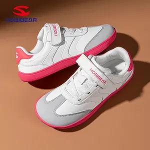 HOBIBEAR wide-toe leather outdoor kids’ sports shoes for school and casual wear, suitable for walking