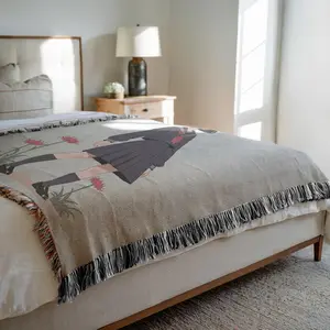 Survival Horror Schoolgirl Woven Art Throw | Collector’S Blanket | Luxury Fandom Décor
