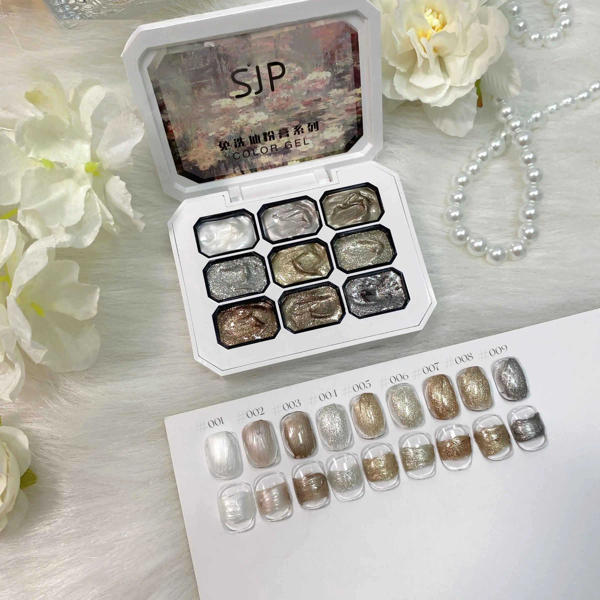 9 Color Wash-free Gradient Gel Nail Polish Chrome Effect Gel Chrome Finish, 1 Box High Saturation Fantasy Color Nail Polish, Versatile Application for Ombre Or Solid Colors, Nail Art, Nail Design, Nail Supplies