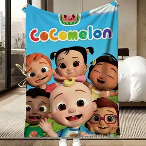 CoComelon Kids Throw Blanket, Soft Flannel, JJ & Friends Print, Cozy Warm Lightweight Blanket for Toddler Bed Couch, All Seasons Use, Nursery & Playroom Decor, Perfect Gift for Baby & Toddler Fans, Bedding for Kids, Great for Nap Time & Car Rides
