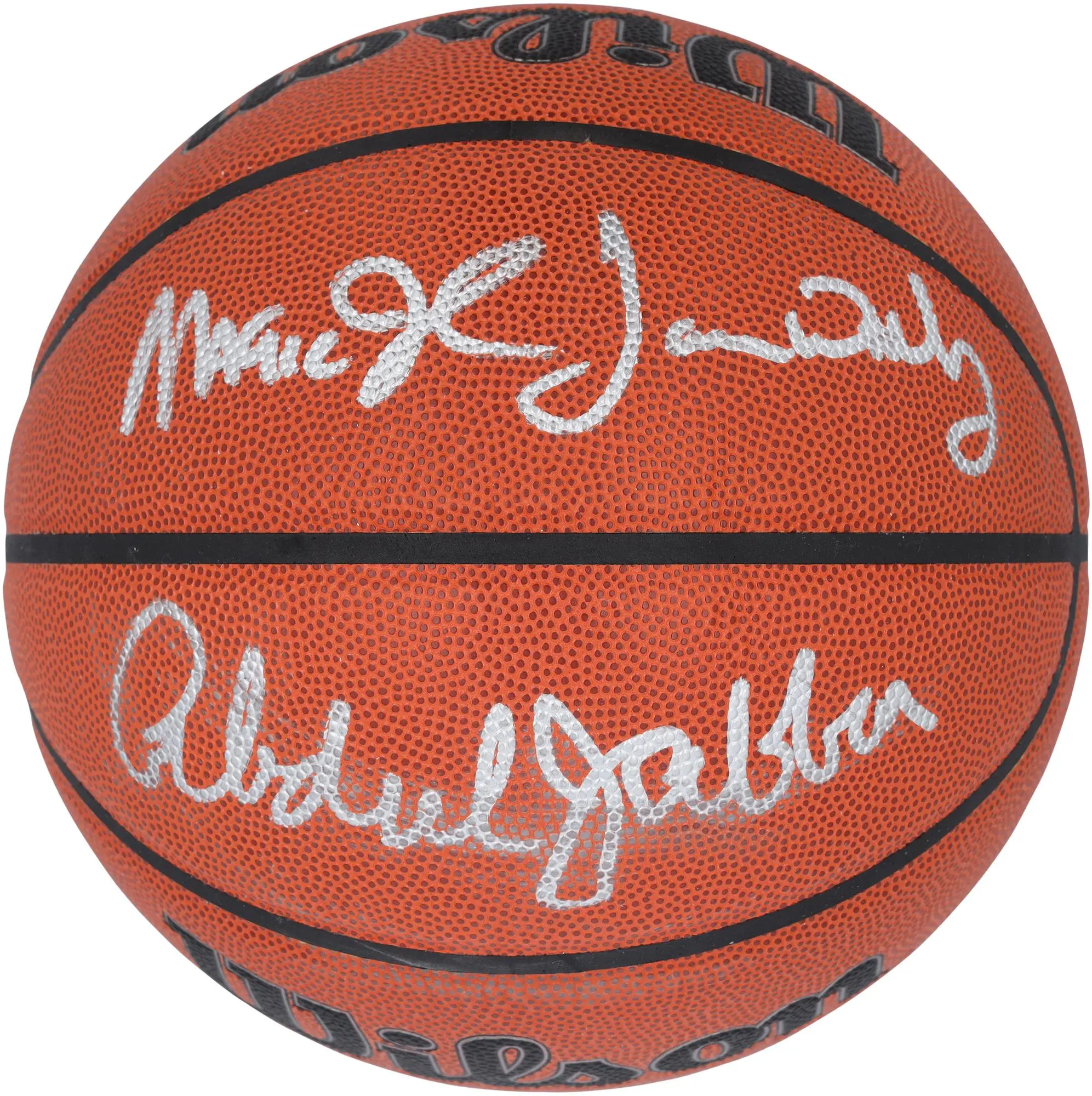 Kareem Abdul-Jabbar, Magic Johson and James Worthy Los Angeles Lakers Autographed Wilson Authentic Series Indoor/Outdoor Basketball - Fanatics Authentic Certified