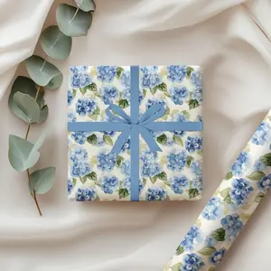 Hydrangea Wedding Gift Wrapping Paper, Original Design, Birthday Gift Wrap, Wedding, Holiday