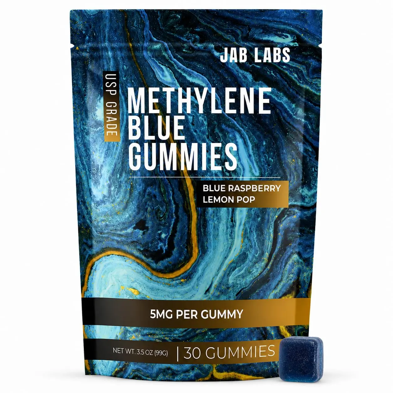Methylene Blue Gummies 5 MG Made in the USA - USP Grade | No Heavy Metals, USP - Methylene Blue Gummies, for Cognitive Support & Mental Focus  | Made in USA |   Healthcare Fitness Wellness Supplemental