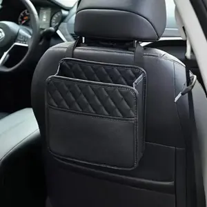 Car Seat Back Storage Bag, 1 Count PU Leather Car Seat Back Organizer, Car Interior Storage Bag, Home Organizer for Car Travel Camping, Car Interior Accessory, Car Accessories