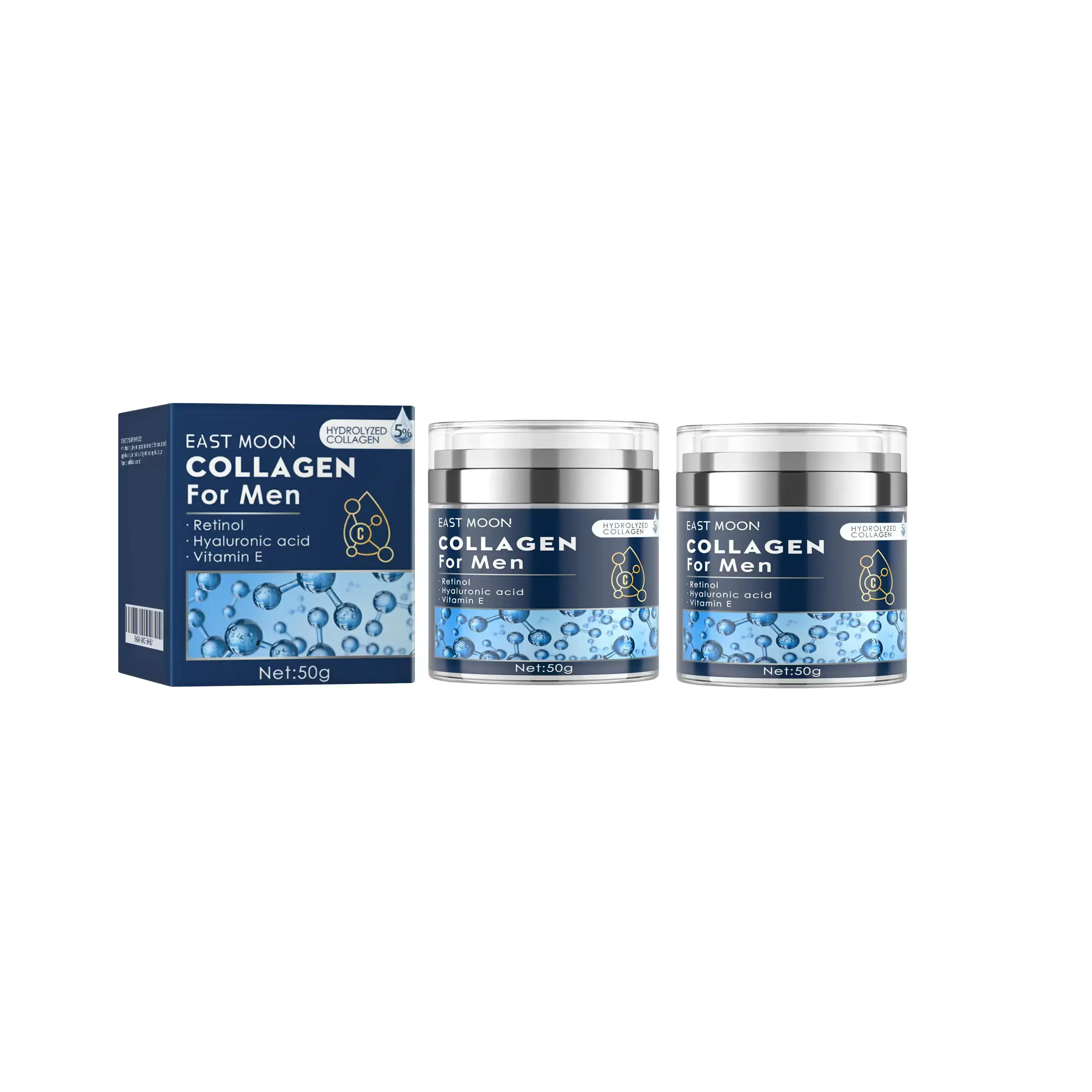 Men's Collagen Anti-Aging Retinol Cream - 50g Sensitive Skin Moisture Lotion, Firming Hyaluronic Acid Repair Moisturizer, Single Item for TikTok Shop Spring Glow-Up Daily Care