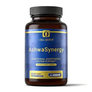 Cell Queue Dual Patented Ashwagandha Supplement | Shoden & NooGandha Extract | Premium Adaptogen Formula for Stress Support, Mood, Focus, Energy, Sleep & Healthy Cortisol Support | 60 Vegetarian Softgels
