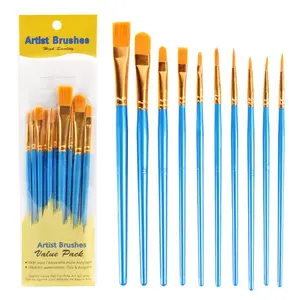 10 Acrylic Brushes Set Art Students Special Oil Painting Pen Water Chalk Nylon Wool Watercolor Pen Set Beginner Painting Tools Student Art Supplies Line Pen Hook Line Pen Brush Combination